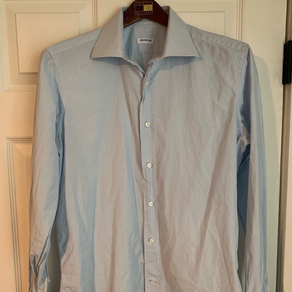 Battistoni light blue men’s dress shirt